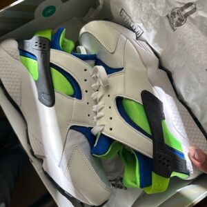 Nike White, Blue, and Green Sneakers